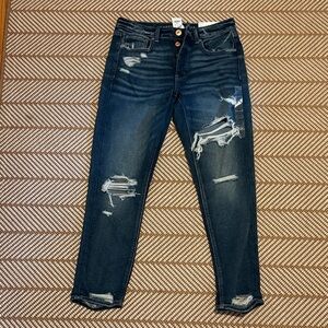 American Eagle Outfitters Dark Blue Distressed Jeans